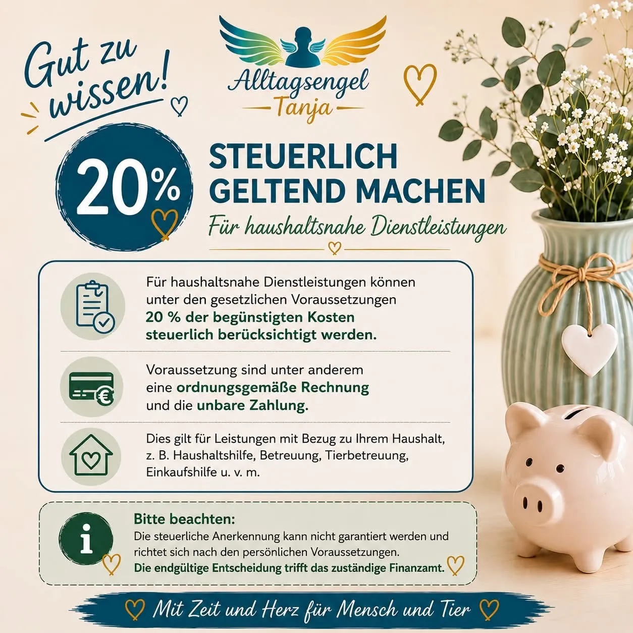 20% steuerlich geltend machen bei haushaltsnahen Dienstleistungen
